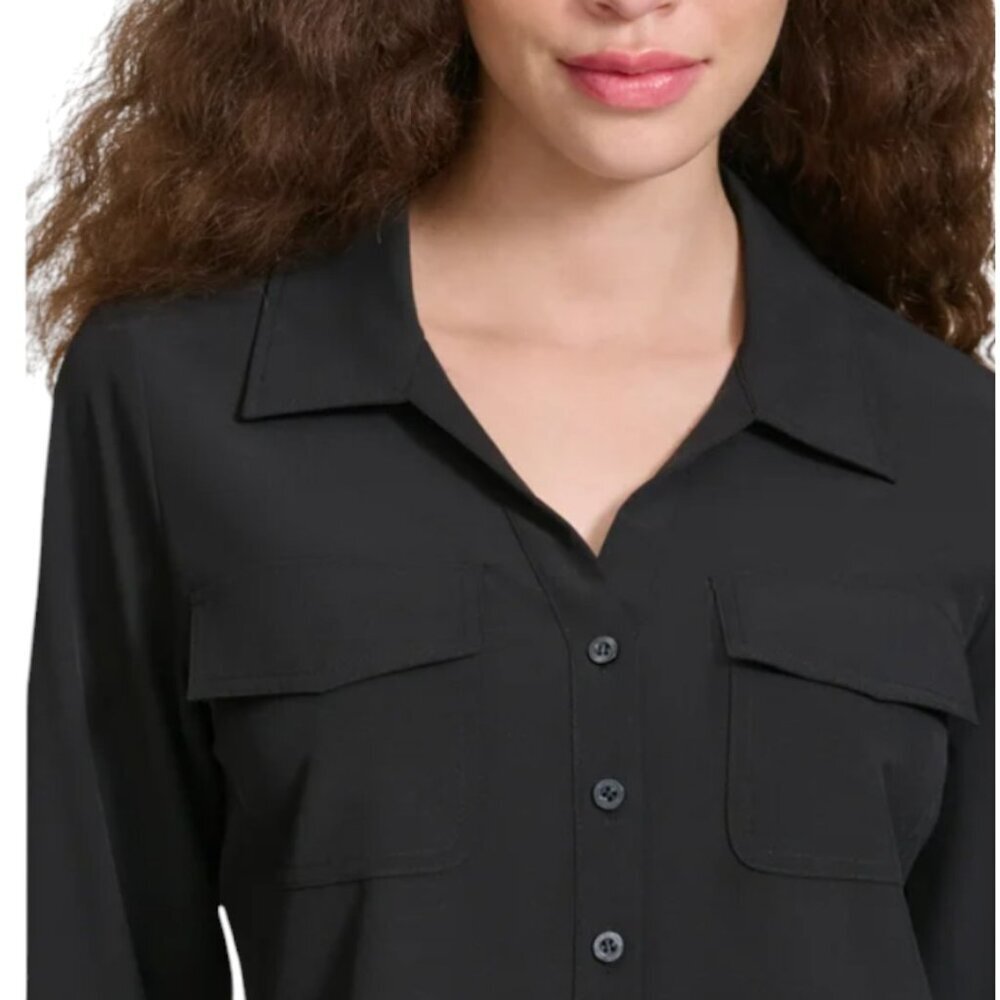 NEW Calvin Klein Jeans Stretch Blouse | Black - Picture 4 of 4